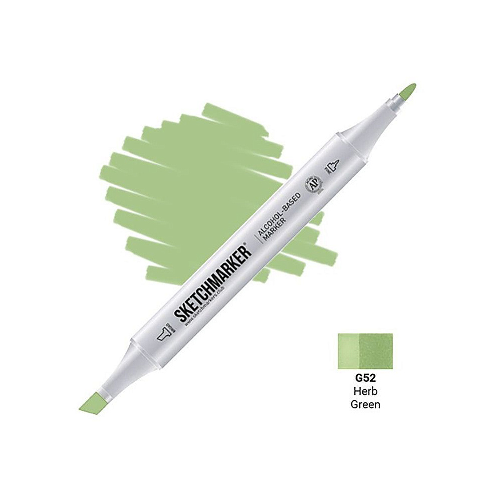 Маркер перманентный двусторонний "Sketchmarker", G52 зеленая трава