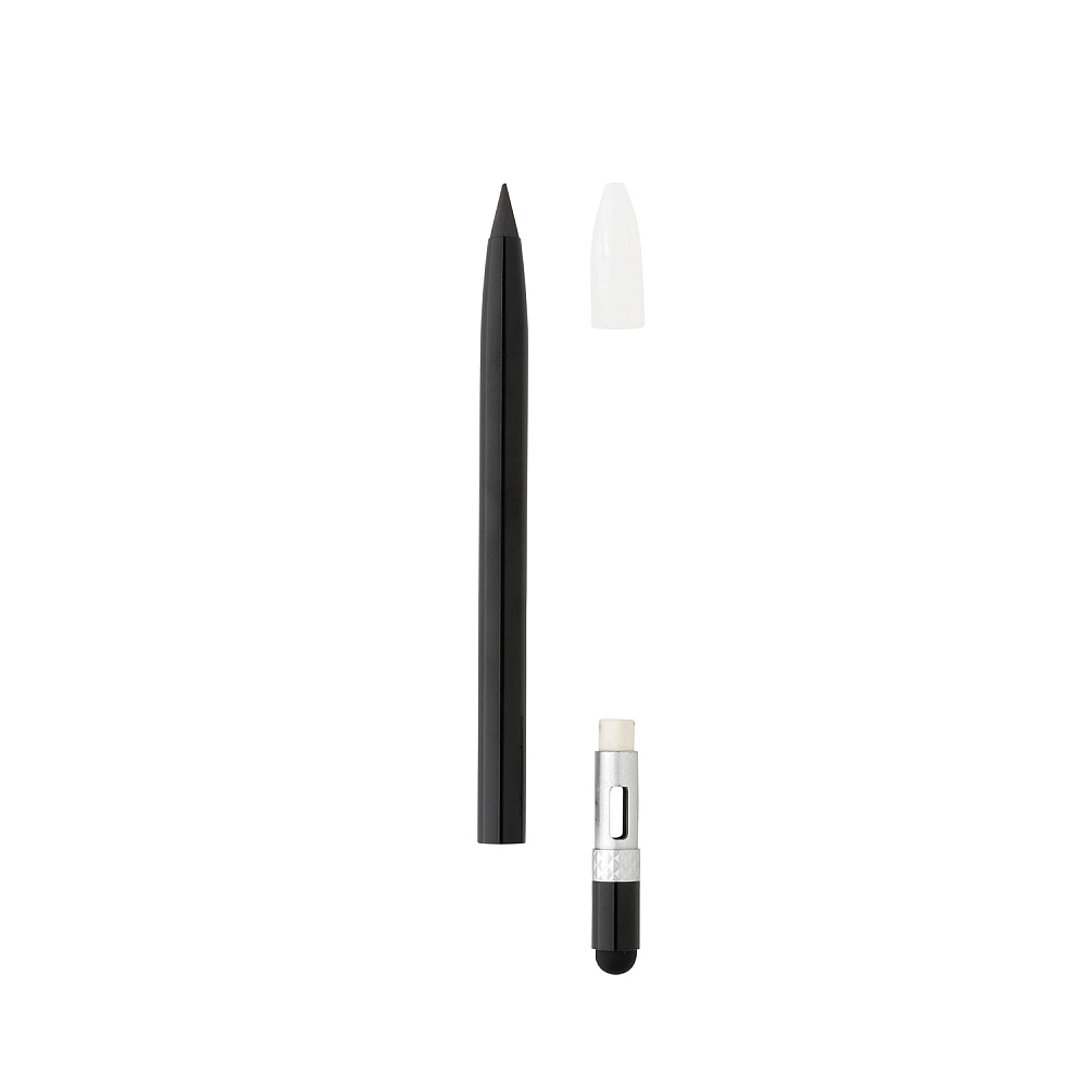 Карандаш вечный XD Collection "P611.127", алюминий, с ластиком, черный - 3