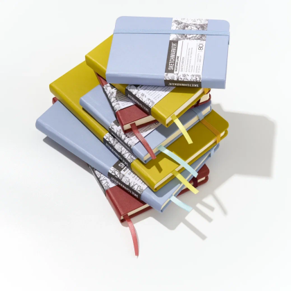 Скетчбук "Sketchmarker", 9х14 см, 140 г/м2, 80 листов, красный винтаж - 8