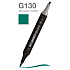 Маркер перманентный двусторонний "Sketchmarker Brush", G130 зеленовато-голубой