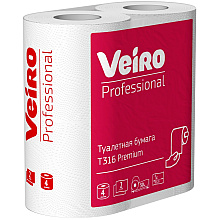 Бумага туалетная Veiro Professional Premium, в стандартных рулонах, 4 рулона, 50 м, 2 слоя