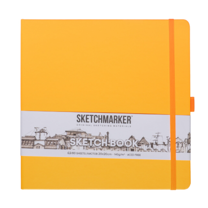 Скетчбук "Sketchmarker", 80 листов, 20x20 см, 140 г/м2, оранжевый 
