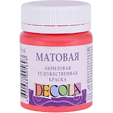 Краска акриловая матовая "Декола", 355 коралловая, 50 мл., банка