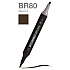 Маркер перманентный двусторонний "Sketchmarker Brush", BR80 брюнетка