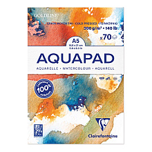Блок-склейка бумаги для акварели "Goldline Aqua", А5, 300 г/м2, 70 листов