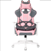 Кресло игровое Бюрократ Knight "Catzy", экокожа, пластик, серый, розовый - 2