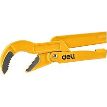 Ключ трубный Deli YS EDL105255 1.5", тип S, расрытие губок 55 мм, желтый
