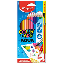 Цветные карандаши "Aqua" + кисточка