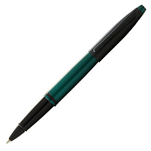 Ручка роллер Cross "Calais Matte Green and Black Lacquer", 0.7 мм, зеленый, черный, стерж. черный