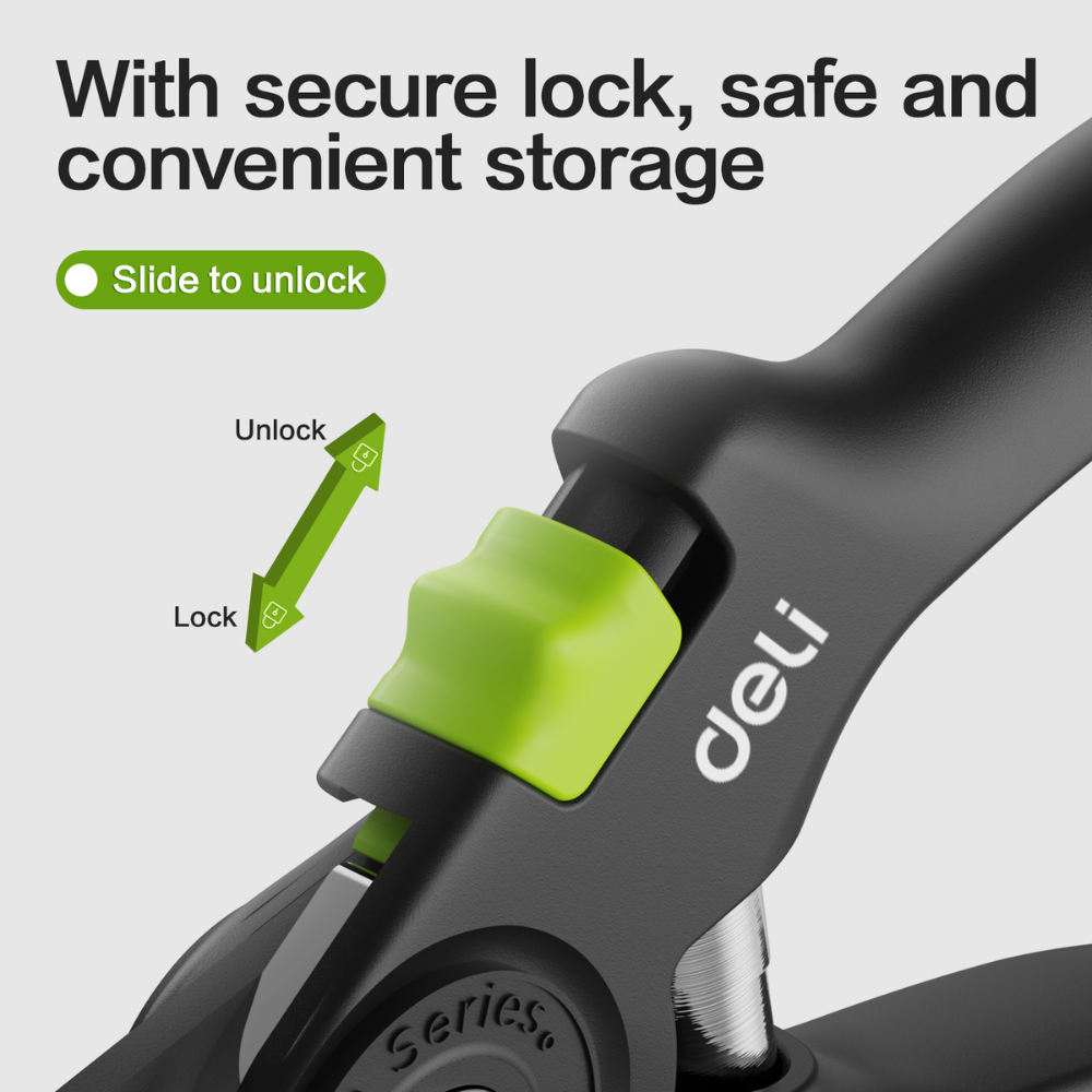 Секатор садовый Deli GS EDL-YL0002, 203 мм, черный - 4