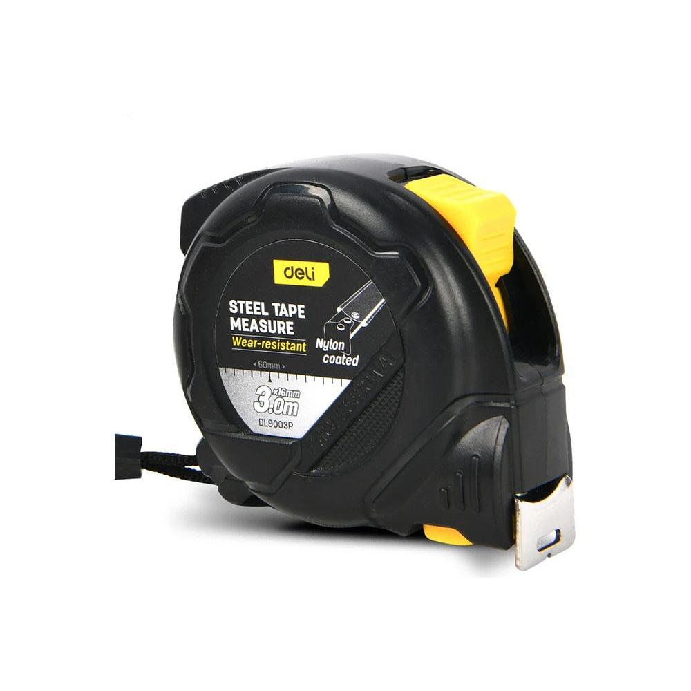Рулетка Deli YS EDL9003P, 3 м х 16 мм, желтый, черный