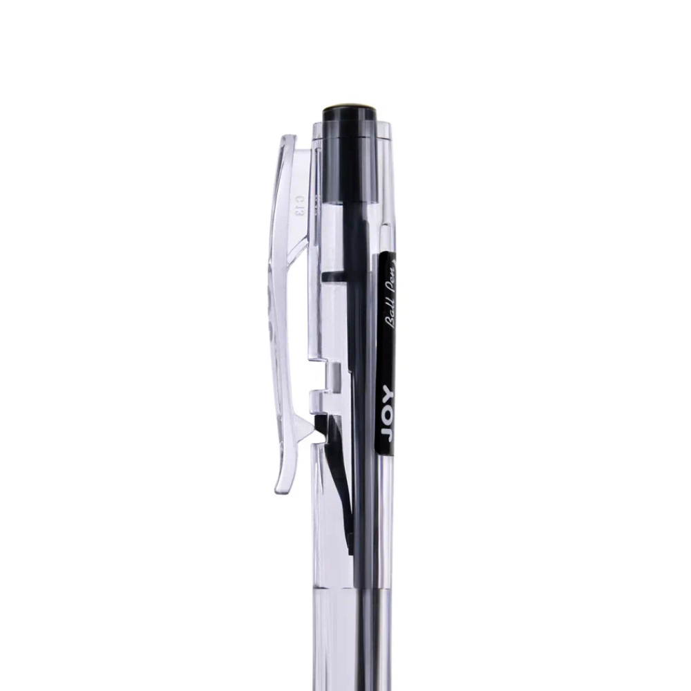 Ручка шариковая автоматическая Cello "Joy", 0.7 мм, прозрачный, стерж. черный - 5