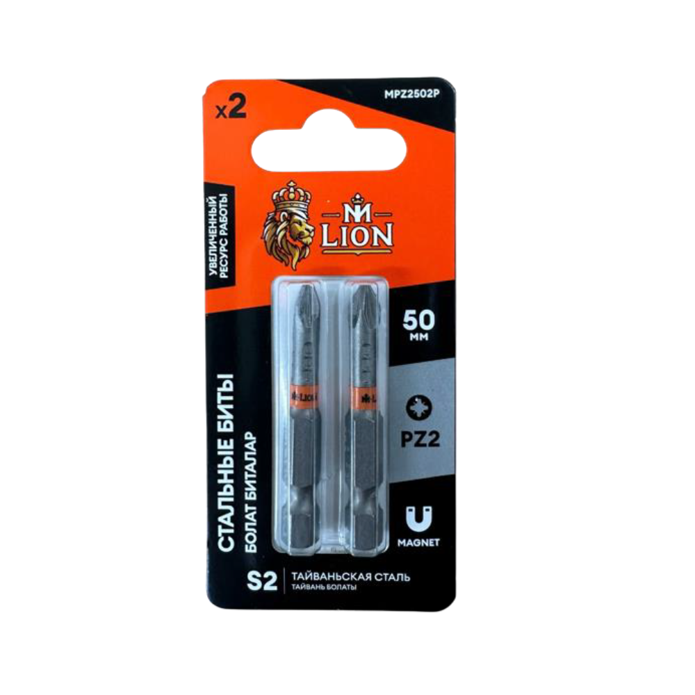 Бита стальная M-Lion MSBPH2100-2, PH 2х100 мм, 2 шт/упак