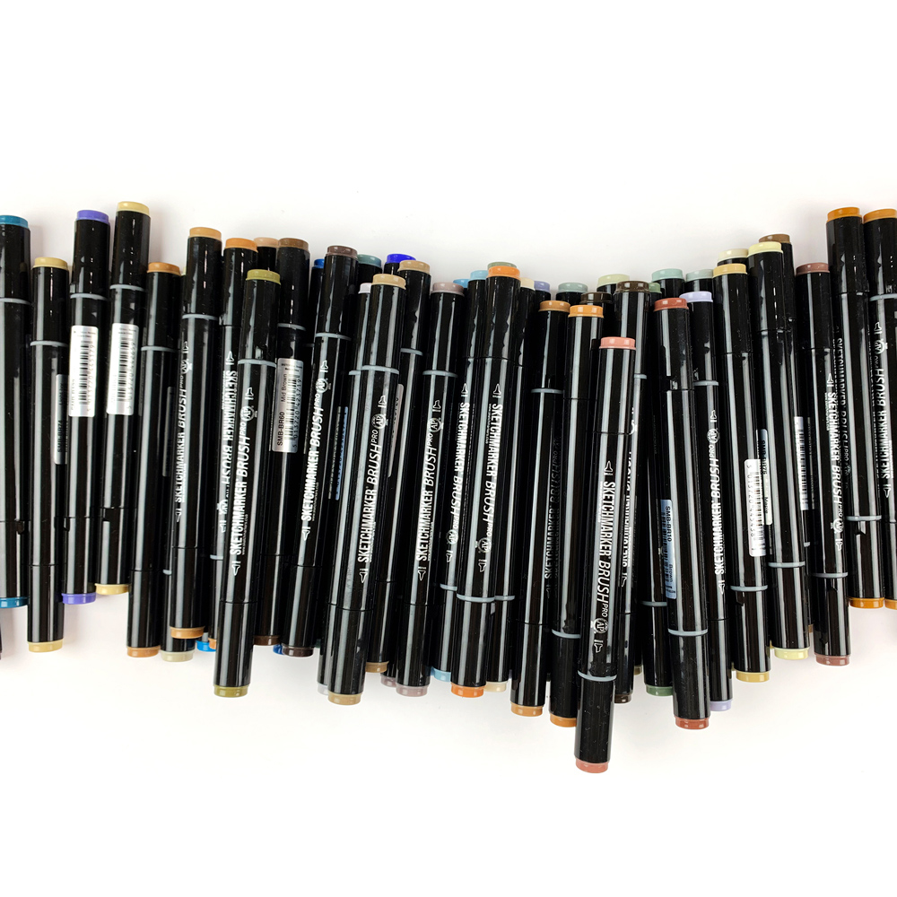 Маркер перманентный двусторонний "Sketchmarker Brush", NG1 нейтральный серый 1 - 4