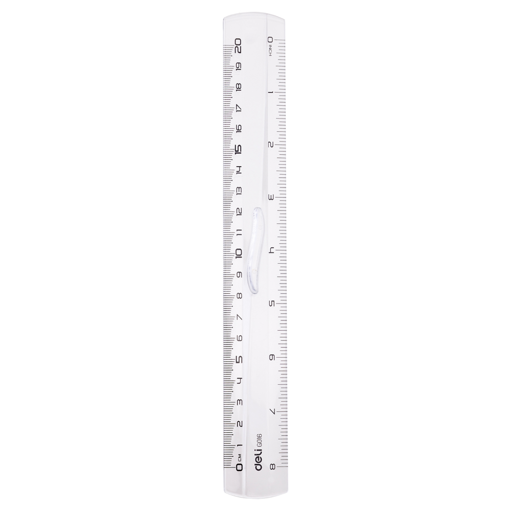 Линейка "Deli EG01612", 20 см, прозрачный
