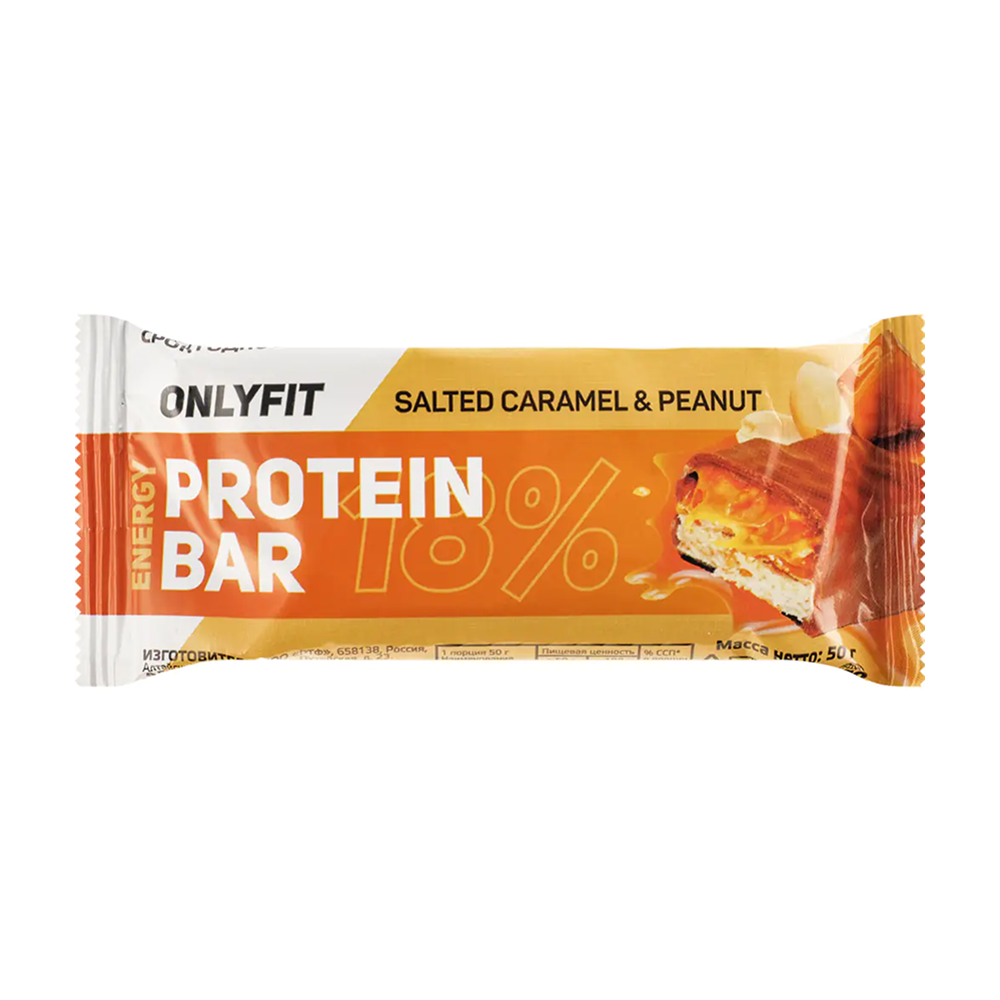 Батончик "OnlyFit", 50 гр, солёная карамель и арахис