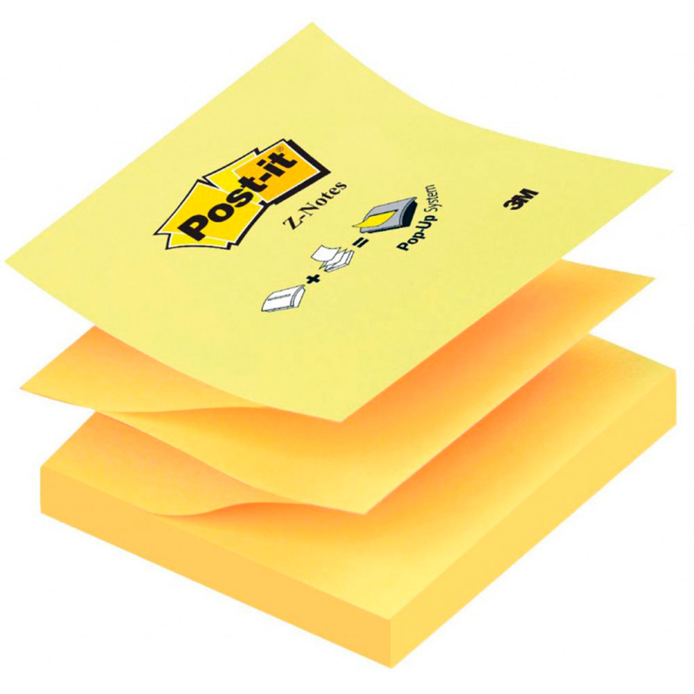 Бумага для заметок на клейкой основе "Post-it Z-Notes R330", 76x76 мм, 100 листов, желтый