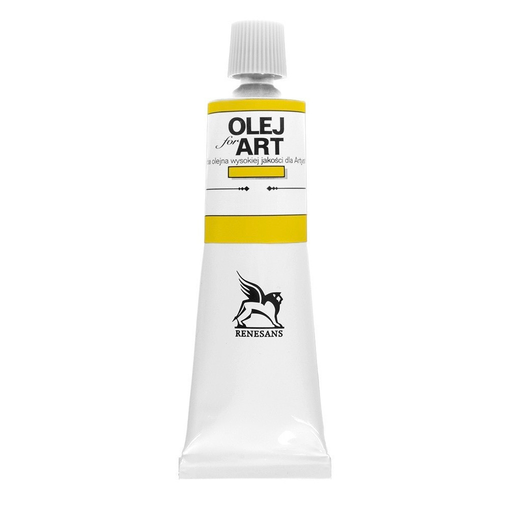 Краски масляные Renesans "Oils for art", 09 желтый кадмий лимонный, 60 мл, туба