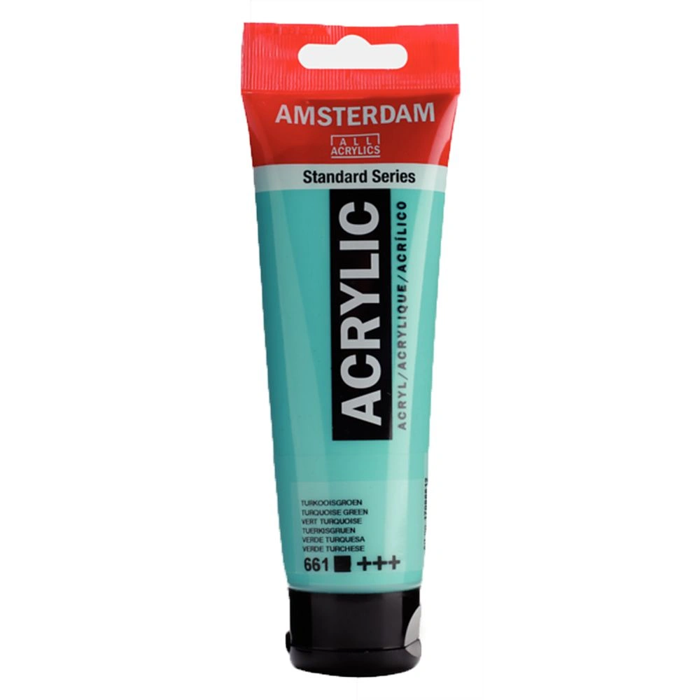 Краски акриловые "Amsterdam", 661 бирюзовый зеленый, 120 мл, туба