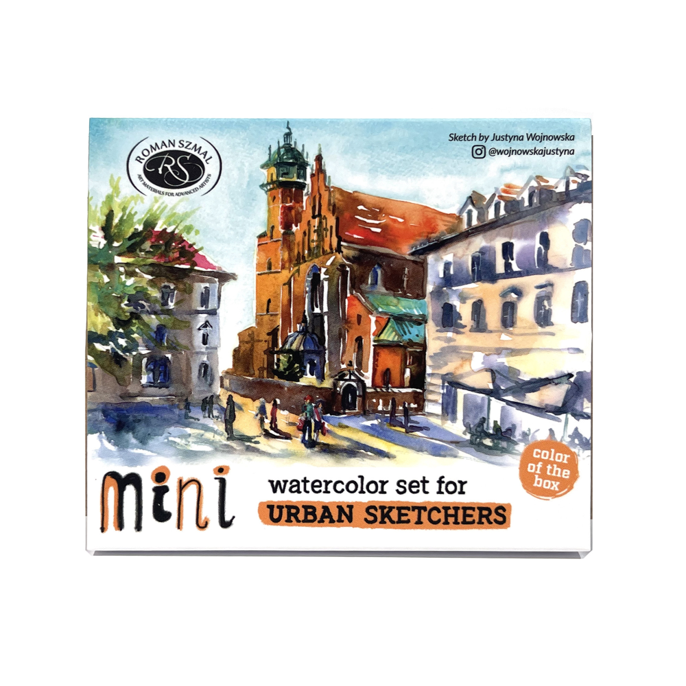 Краски акварельные "Aquarius. Mini Urban Sketcher set", 8 цветов, полукюветы, коробка, абрикос - 2