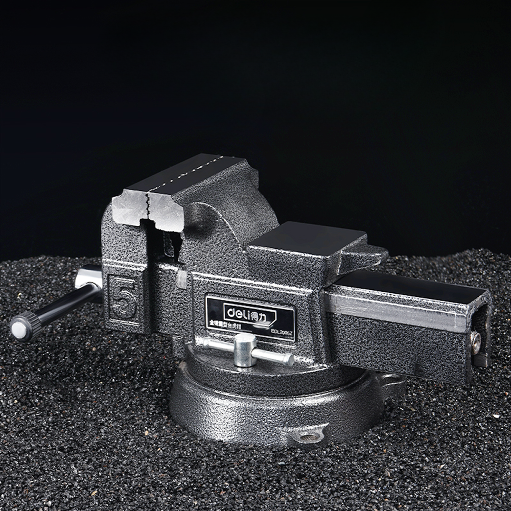 Тиски стальные Deli YS EDL2905Z, поворотные, с наковальней, 5"-125 мм - 2