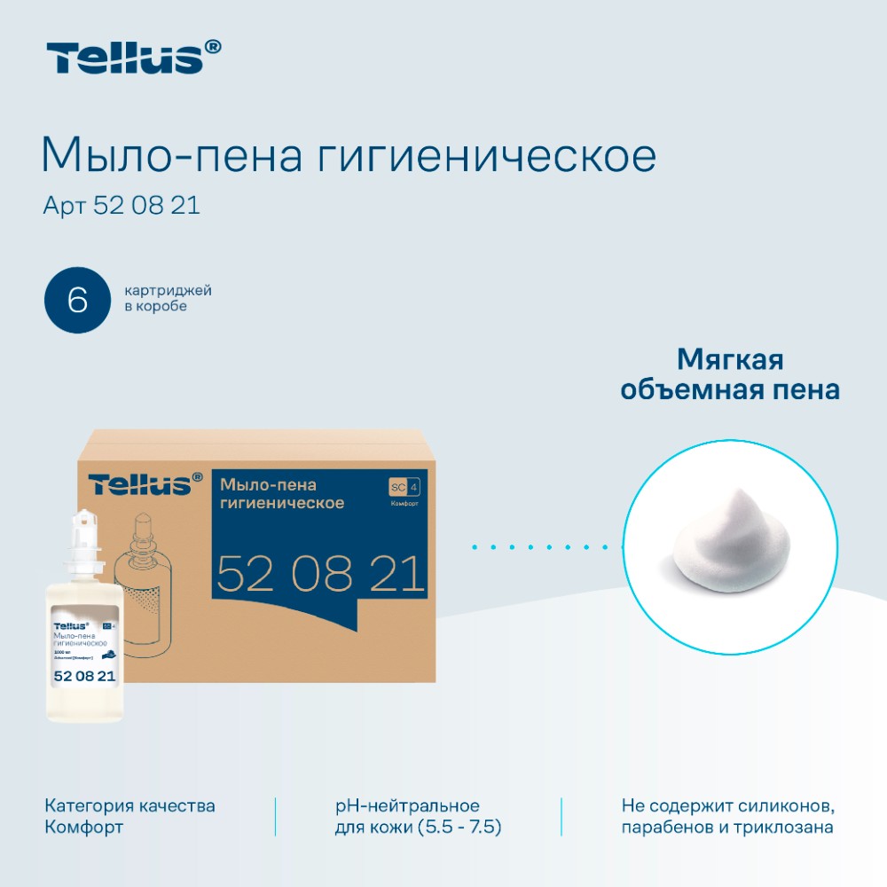 Мыло-пена Tellus Комфорт, 1 л, гигиеническое, SC4 - 2