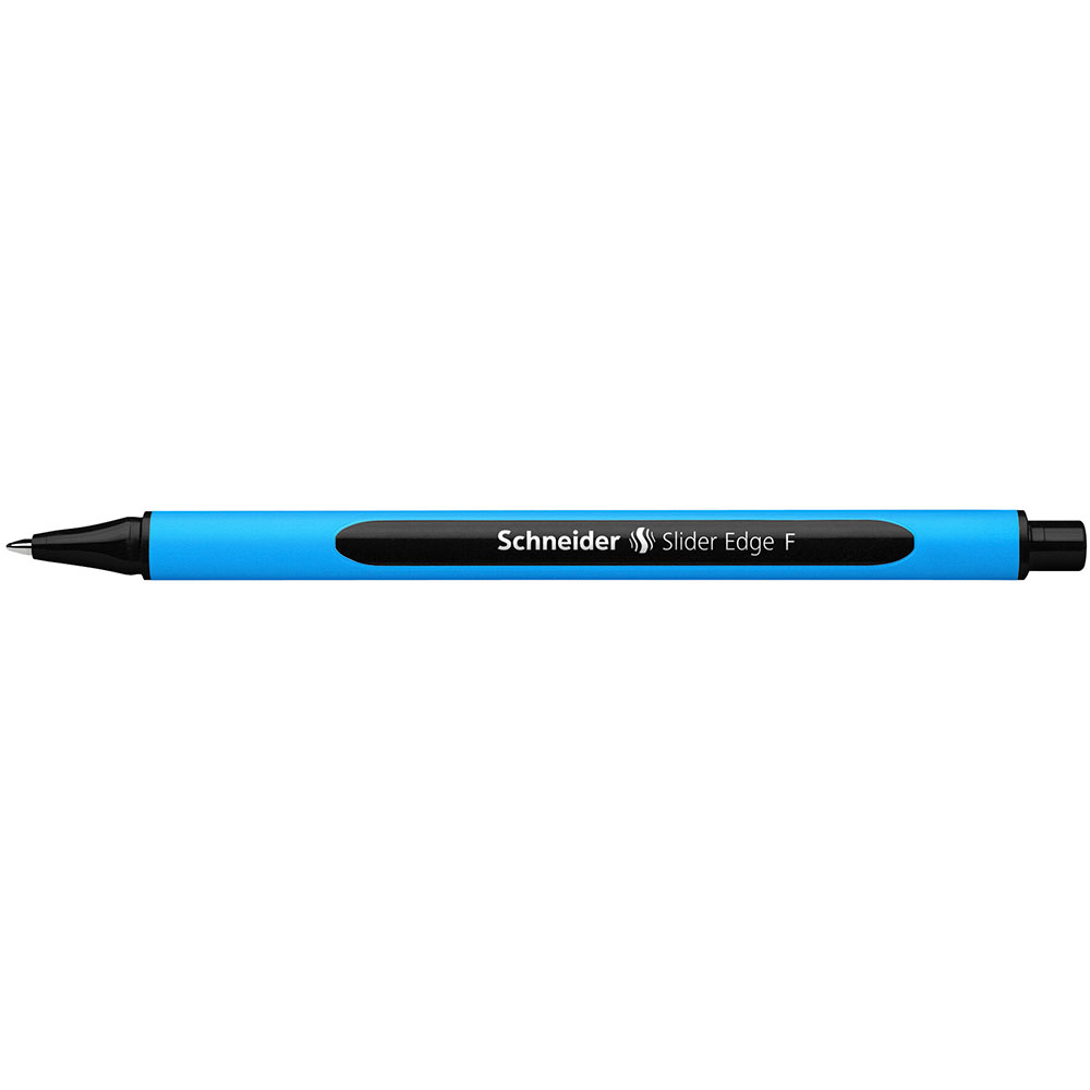 Ручка шариковая "Schneider Slider Edge F", голубой, черный, стерж. черный - 4