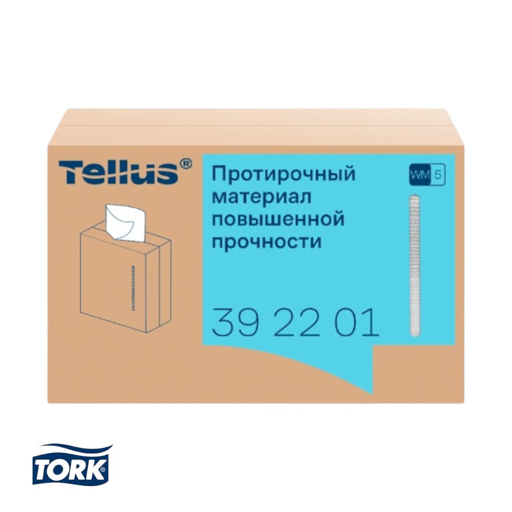 Протирочный материал нетканый Tellus, повышенной прочности, 1 слой, 100 листов, WM5