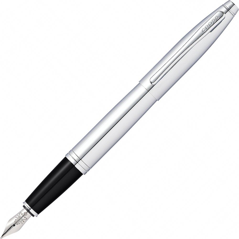 Ручка перьевая "Cross Calais Polished Chrome", M, серебристый, патрон черный