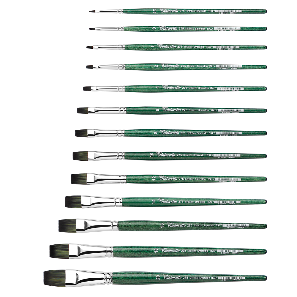Кисть для рисования "Tintoretto Emerald" синтетика, плоская, №4 - 2
