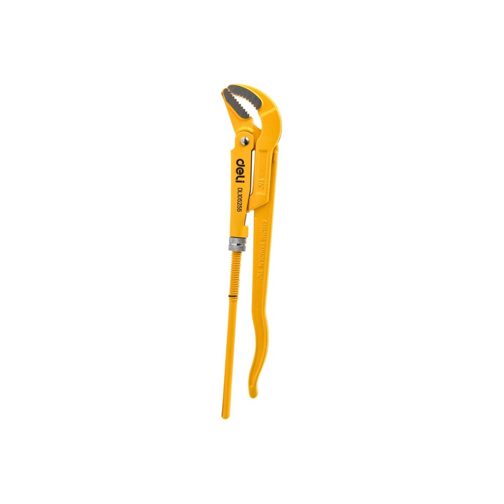 Ключ трубный Deli YS EDL105255 1.5", тип S, расрытие губок 55 мм, желтый