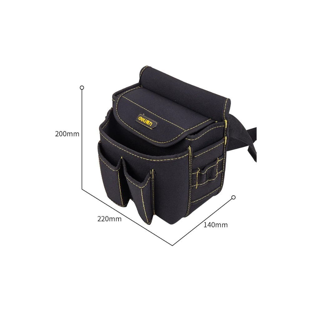 Сумка для инструментов поясная Deli YS EDL-P4, 220х140х200 мм, ткань Oxford, черный - 10