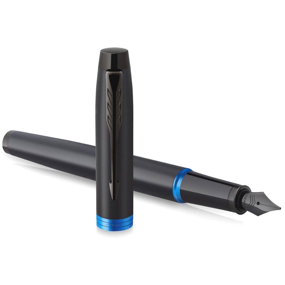 Ручка перьевая Parker "IM Vibrant Rings F315", M, черный, синий, патрон синий - 3