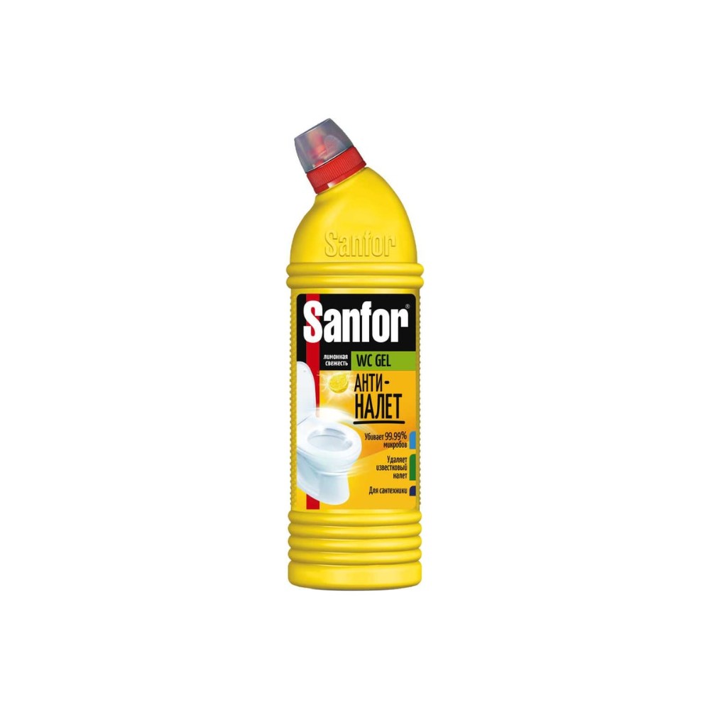 Средство чистящее для сантехники "Sanfor WC  lemon fresh", 1 л, гель