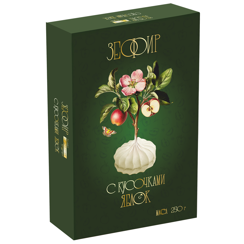 Зефир "Красный пищевик", 250 гр., с кусочками яблок