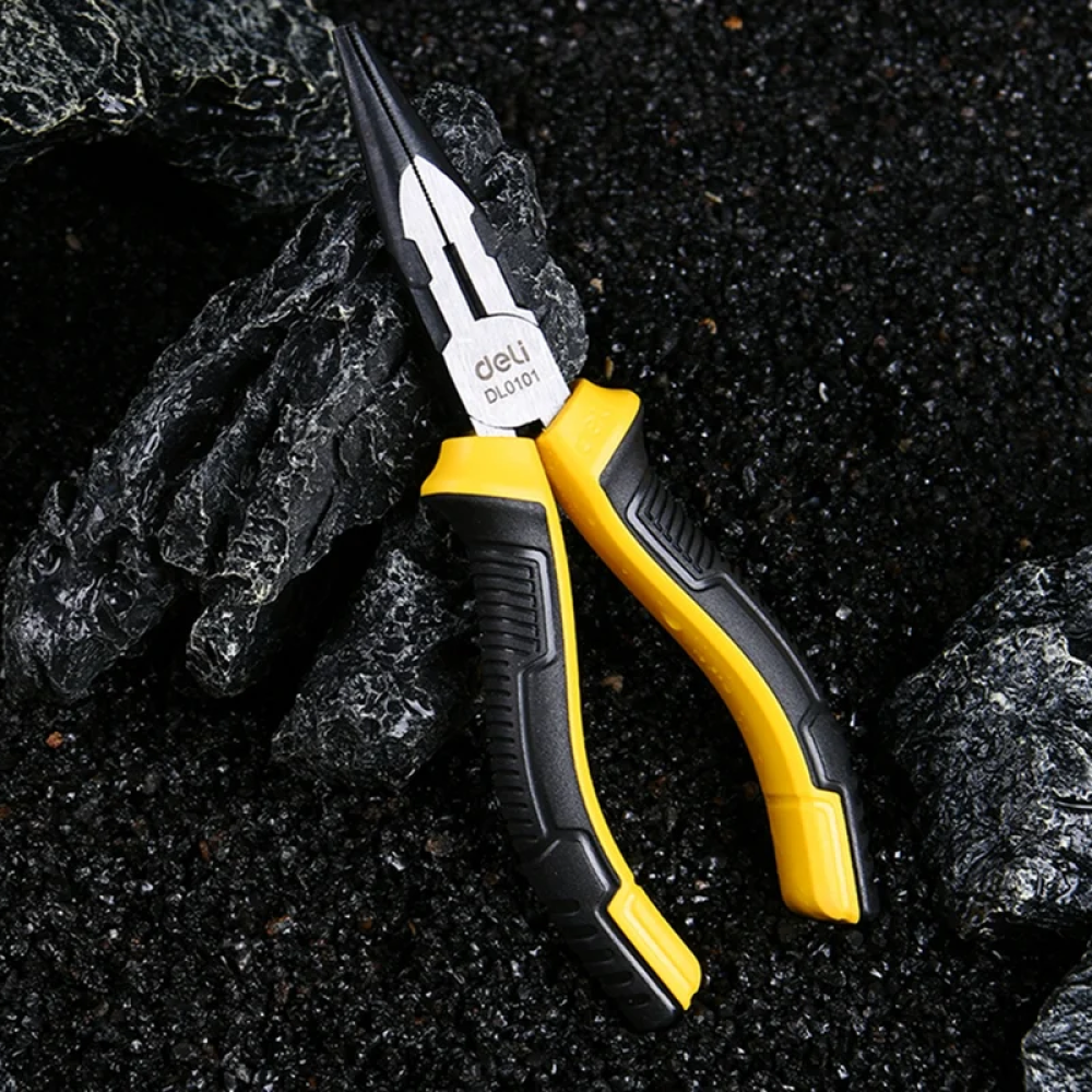 Длинногубцы Deli YS EDL0101, 160 мм, 2-х компонентные рукоятки - 5