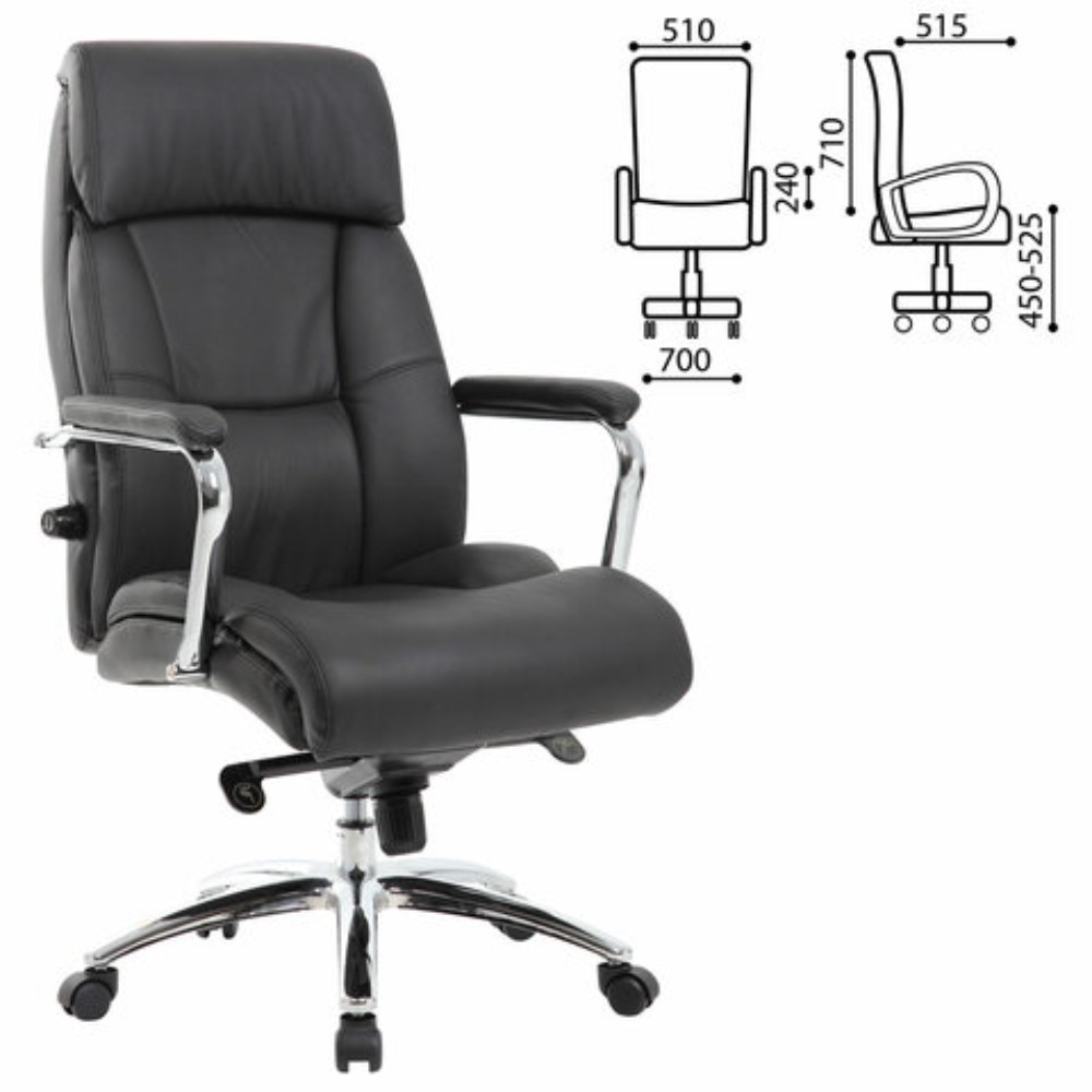 Кресло для руководителя BRABIX "PREMIUM Phaeton EX-502", кожа, металл, черный - 2