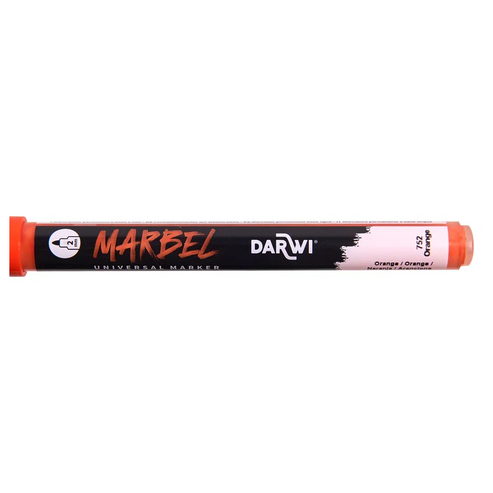 Маркер акриловый "Darwi.Marbel" 752, оранжевый - 2