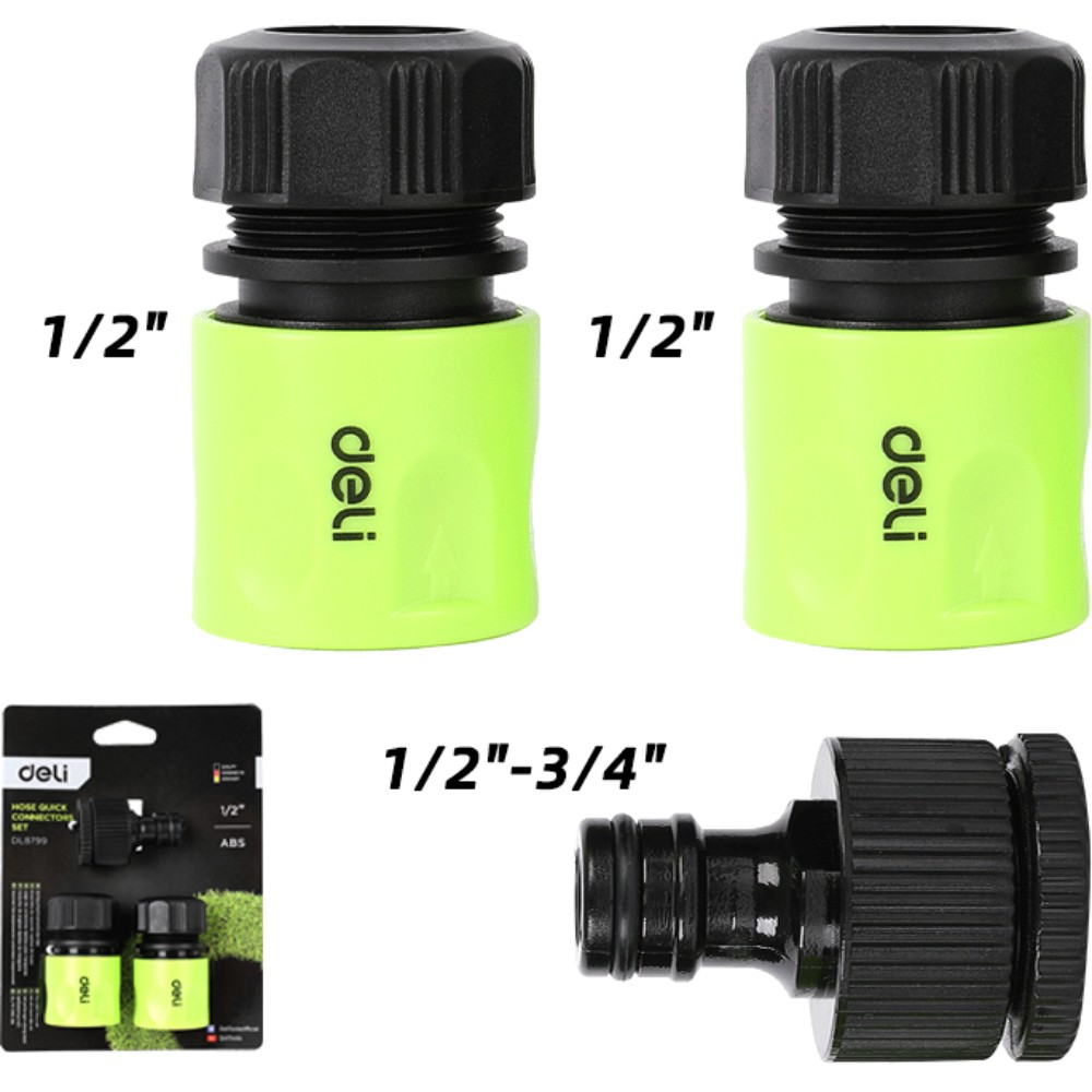 Набор соединителей-коннекторов Deli GS EDL8799, 1/2", 3 шт. - 2