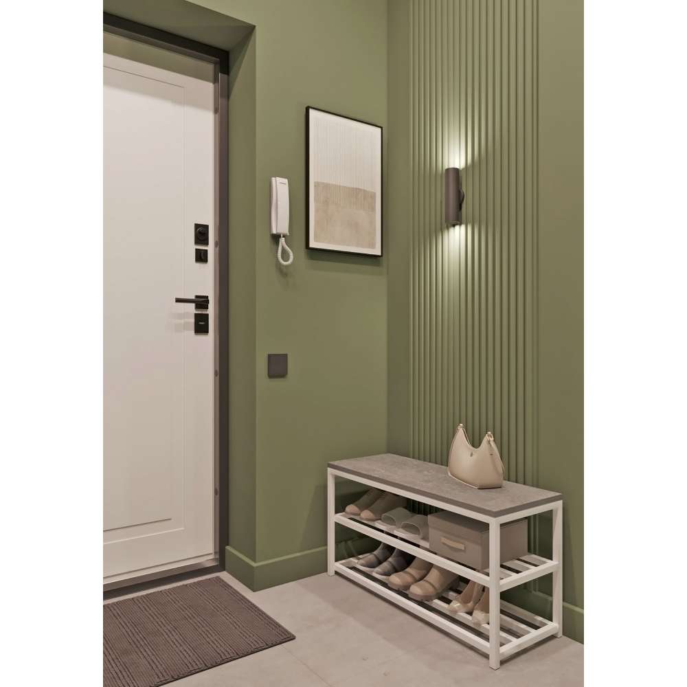 Обувница ALLERD 2 RION, белый муар, 830х320х450, бетон - 3