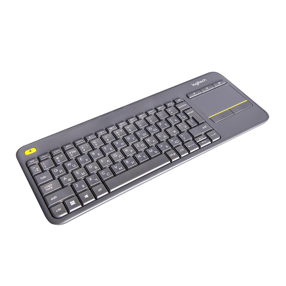 Клавиатура Logitech "Wireless Touch Keybord K400 plus", радио, беспроводная, черный