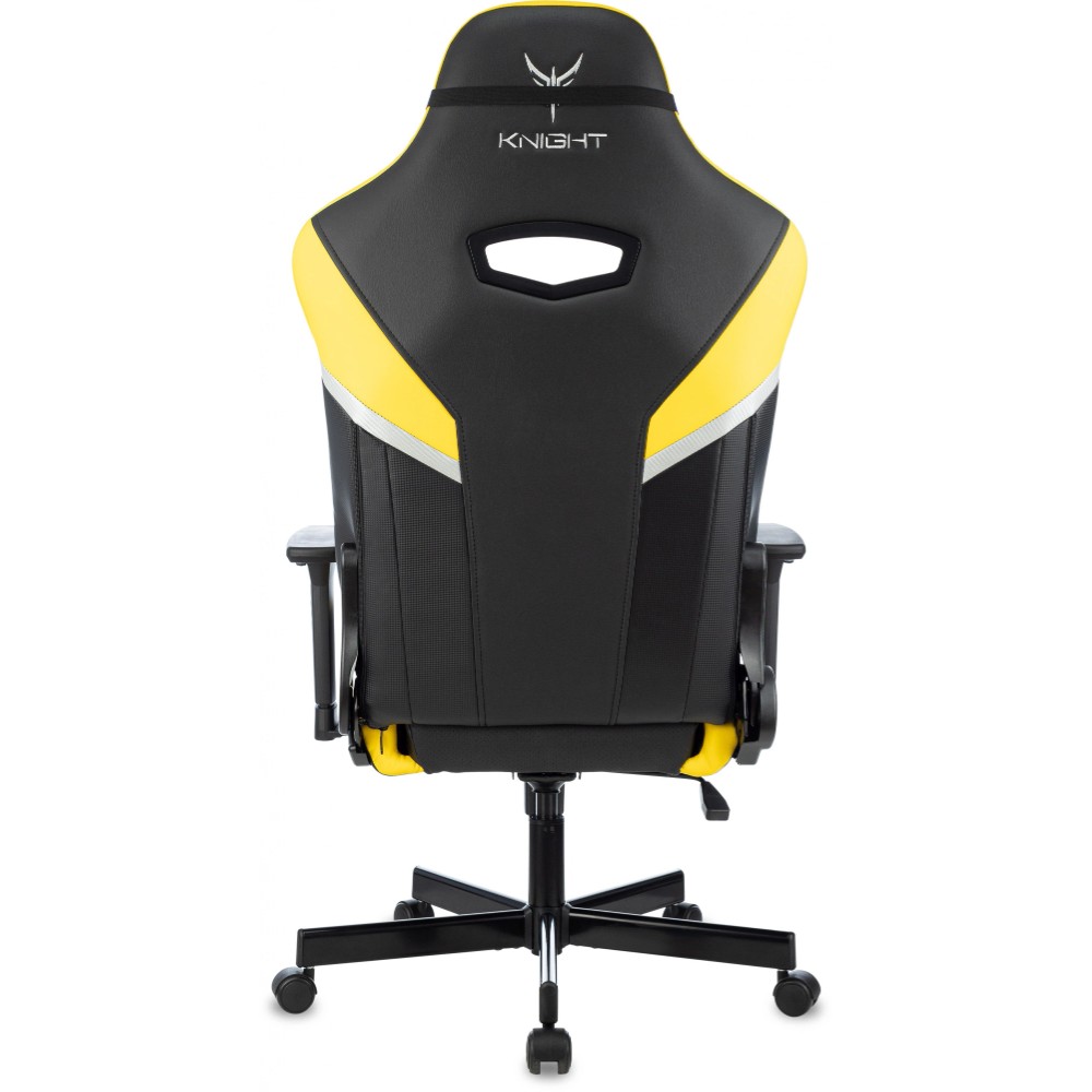 Кресло игровое Бюрократ Knight Thunder 5X экокожа, черный, желтый, металл - 6
