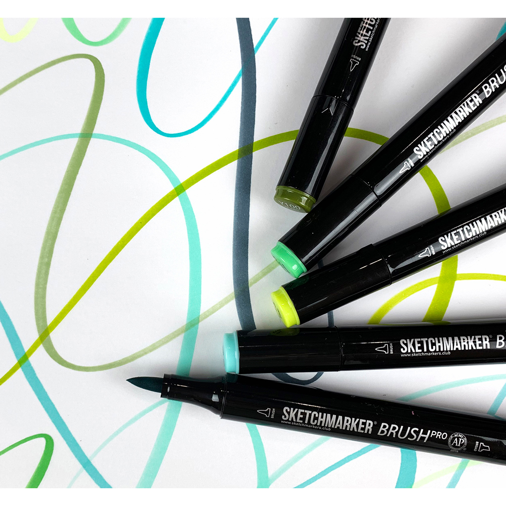 Маркер перманентный двусторонний "Sketchmarker Brush", R54 розовый снег - 5