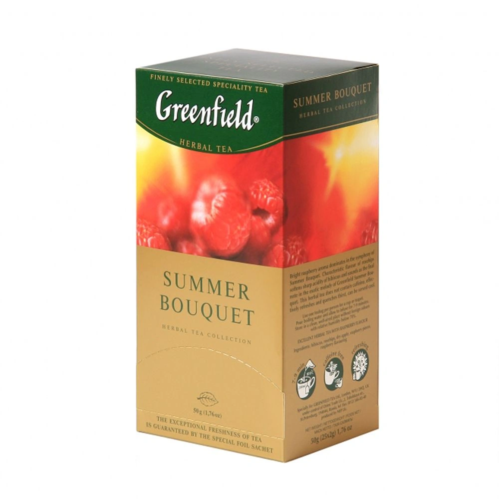 Чай "Greenfield" Summer Bouquet, 25 пакетиков x1.5 г, фруктовый/травяной