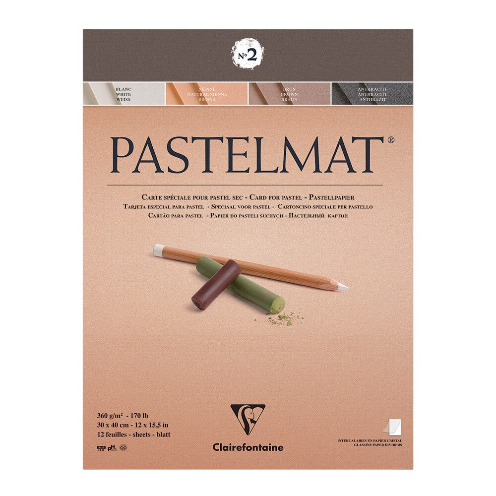 Блок бумаги для пастели "Pastelmat" №2, 30x40 см, 360 г/м2, 12 листов, 4 оттенка