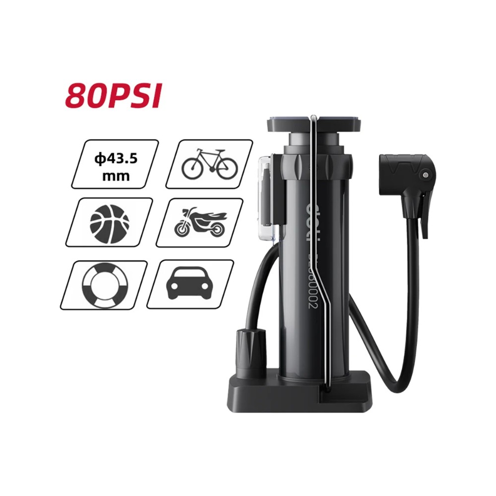 Насос велосипедный ножной Deli YS EDL880002, 5.5bar/80psi - 4