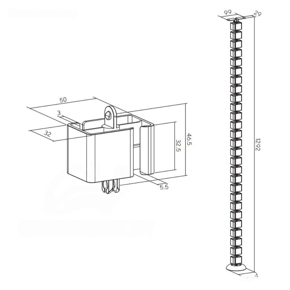 Кабель-канал вертикальный Ergo Cabel R WHITE, белый - 5