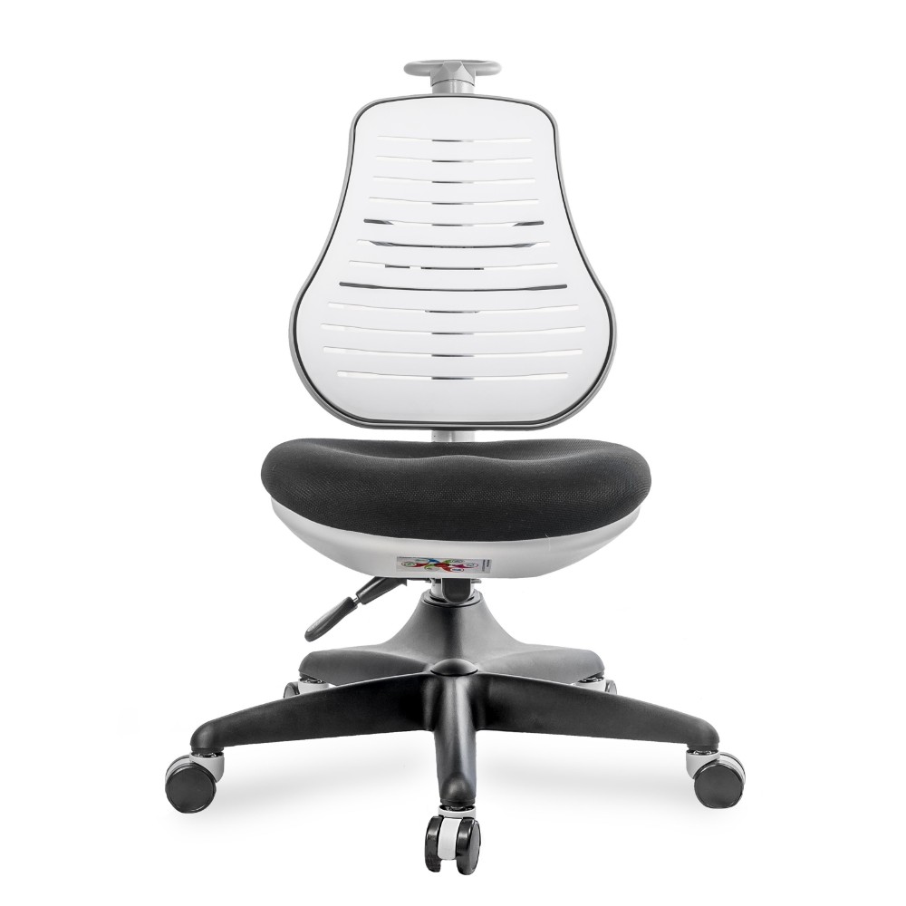Кресло детское Comf-Pro С3 317 Chair, пластик, ткань, белый, черный, пластик, корпус черный, серый, с чехлом салатовым - 2