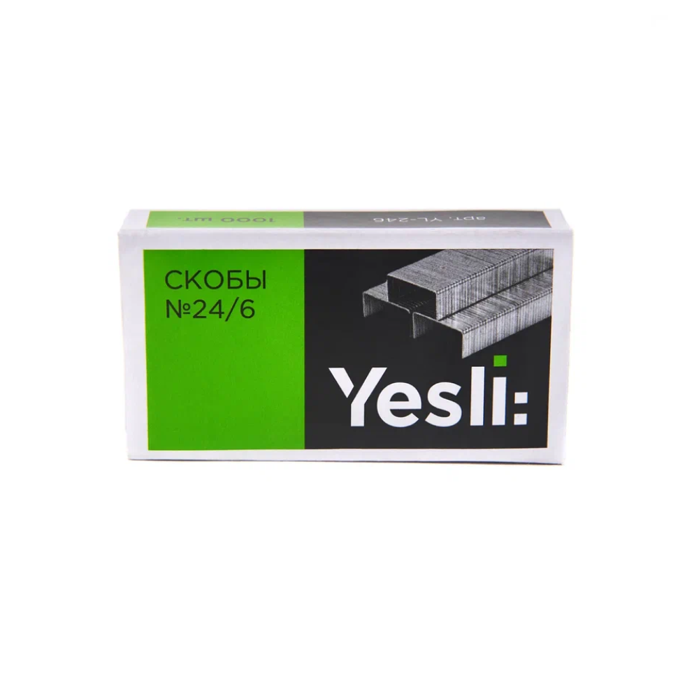 Скоба "Yesli:", 24/6, 1000 шт, металлик - 3