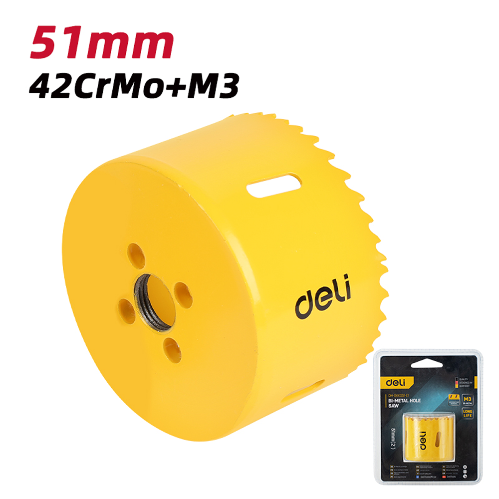 Коронка биметаллическая Deli YS EDH-SKK051-E1, 51 х 38 мм, М14 - 2